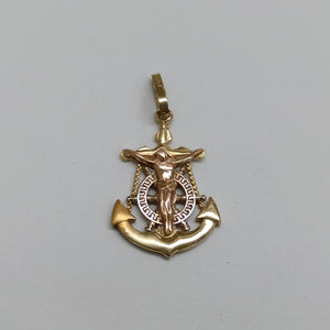 CRISTO EN ANCLA ORO,RODIADO 14 K 2,10 GRMS (SEMINUEVO)