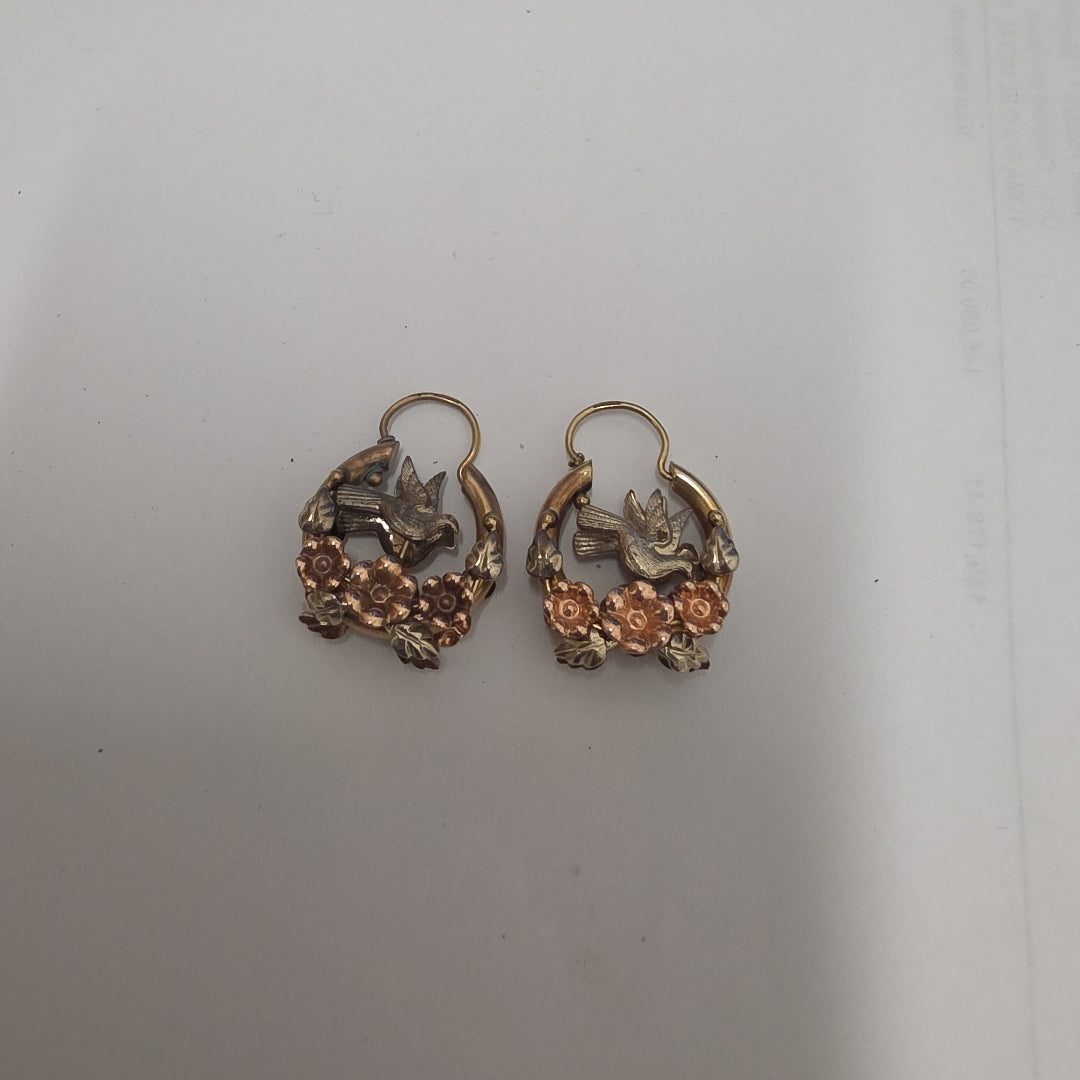 ARETES PAR ORO COMBINADO 10 K 4,80 GRMS (SEMINUEVO)