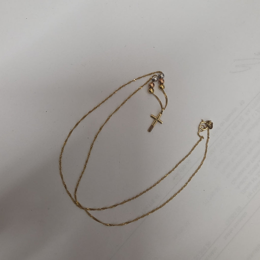 CRUZ,GARGANTILLA ORO COMBINADO 14 K 1,30 GRMS (SEMINUEVO)