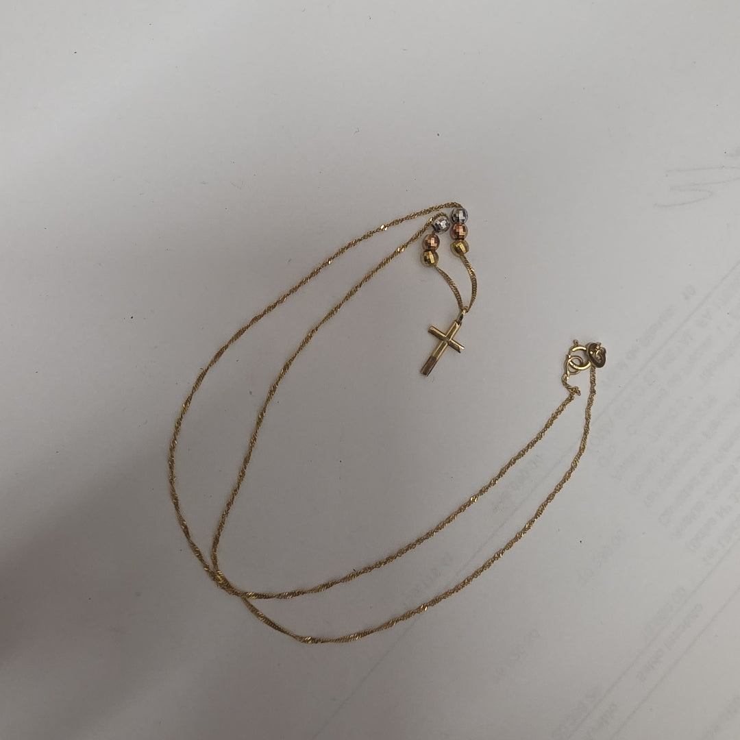 CRUZ,GARGANTILLA ORO COMBINADO 14 K 1,30 GRMS (SEMINUEVO)