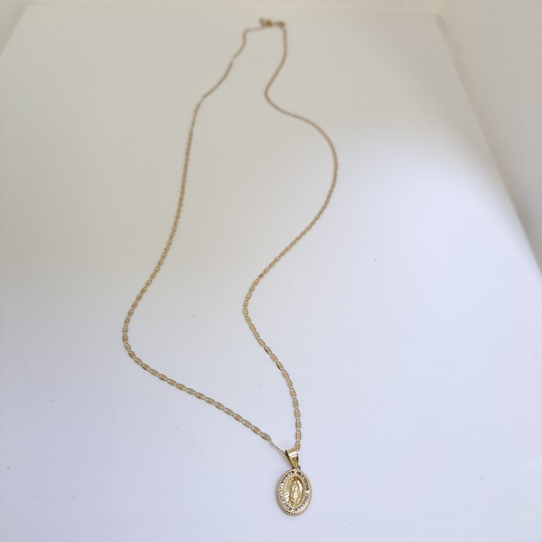 CADENA,MEDALLA RELIGIOSA ORO 10 K 2,20 GRMS (SEMINUEVO)