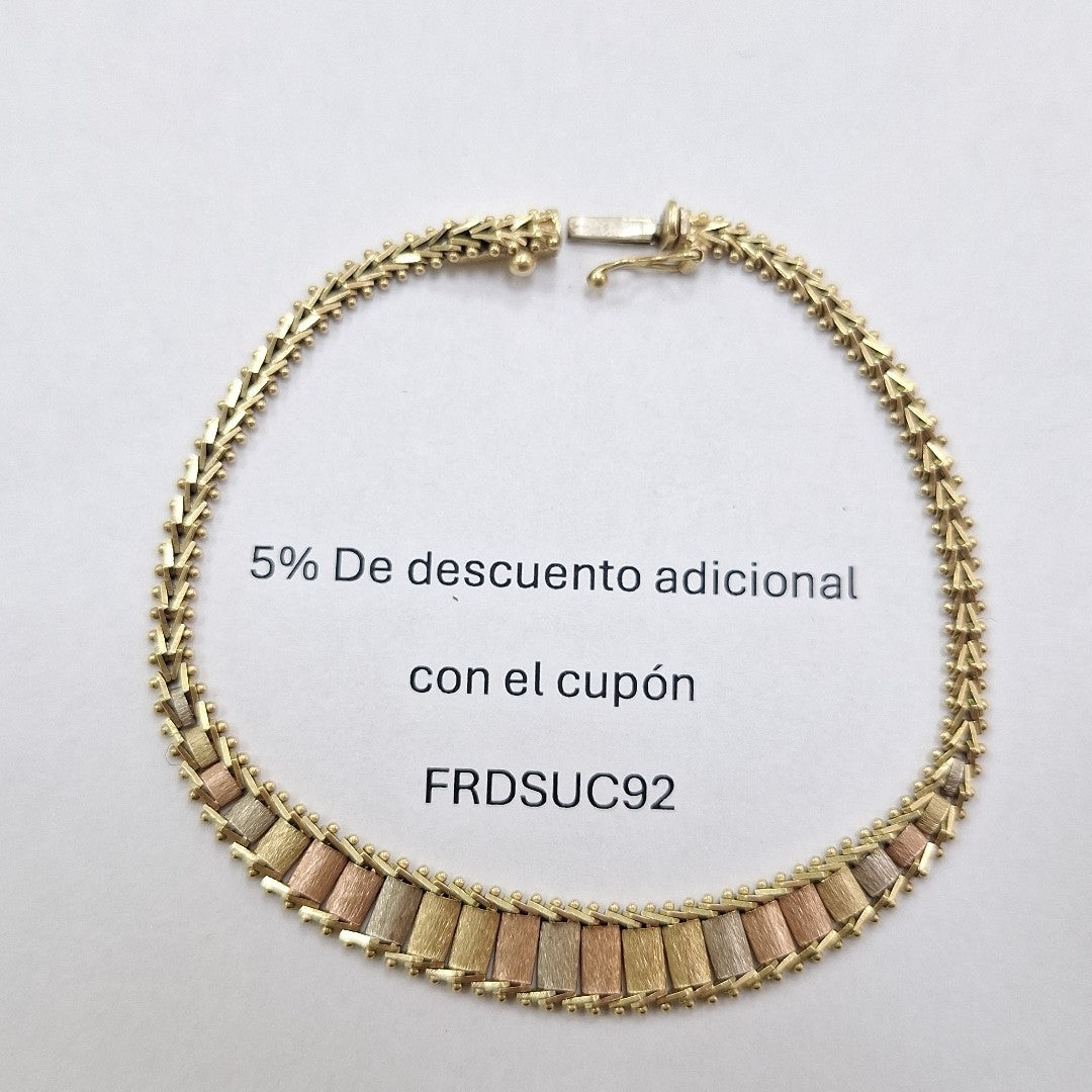 PULSERA ORO COMBINADO 14 K 8,40 GRMS (SEMINUEVO)