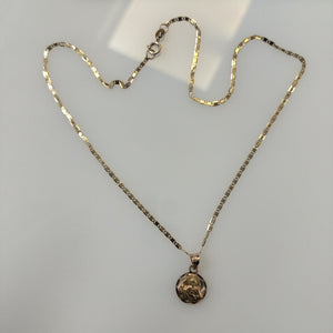 CADENA, MEDALLA RELIGIOSA ORO 14 K 1.9 GRMS (SEMINUEVO)