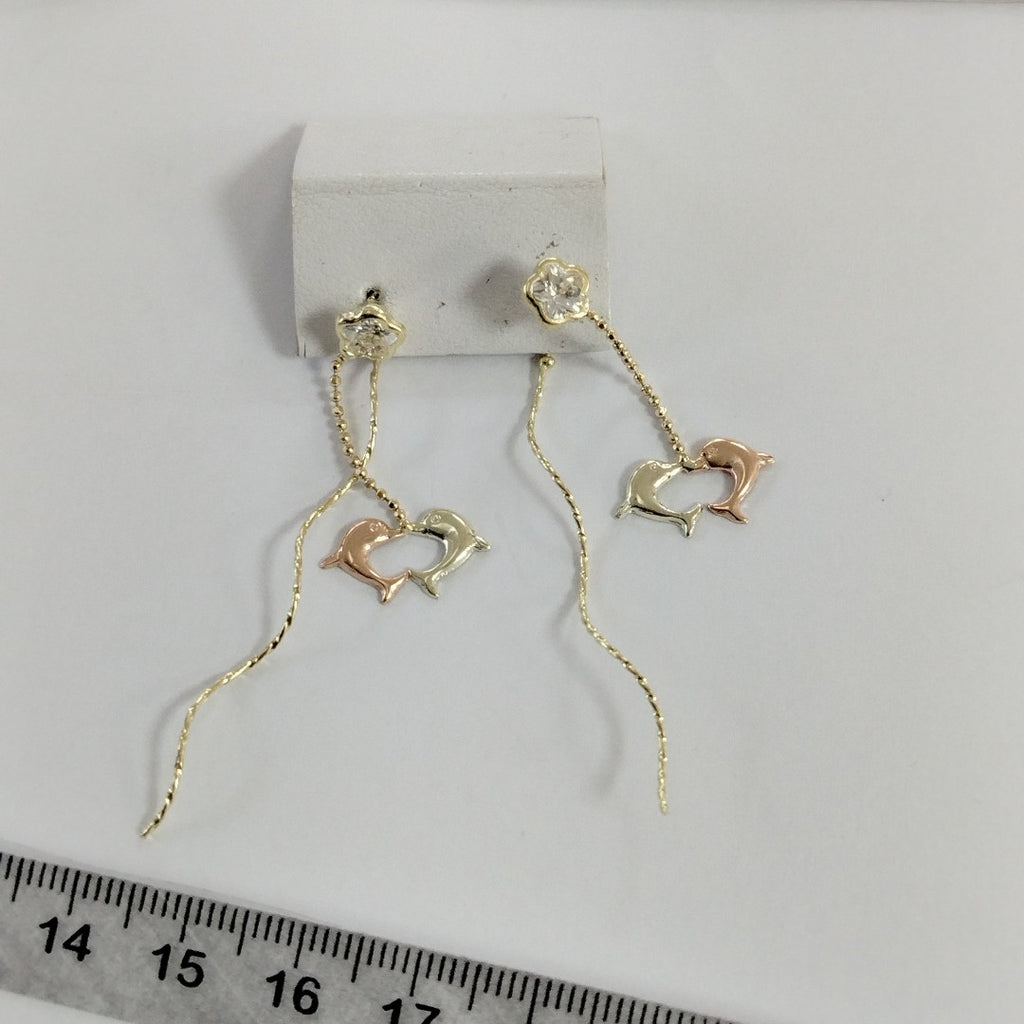 ARETES PAR ORO,ORO COMBINADO 14 K 2,00 GRMS (SEMINUEVO)