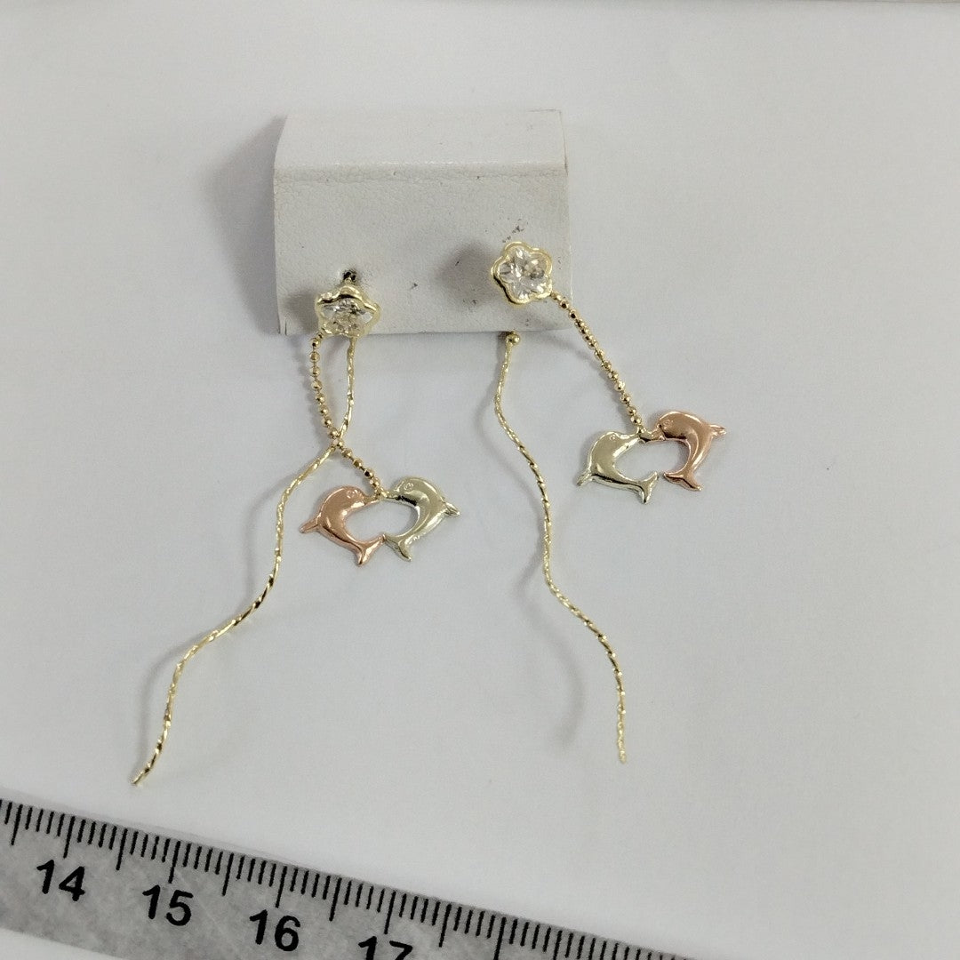 ARETES PAR ORO,ORO COMBINADO 14 K 2,00 GRMS (SEMINUEVO)