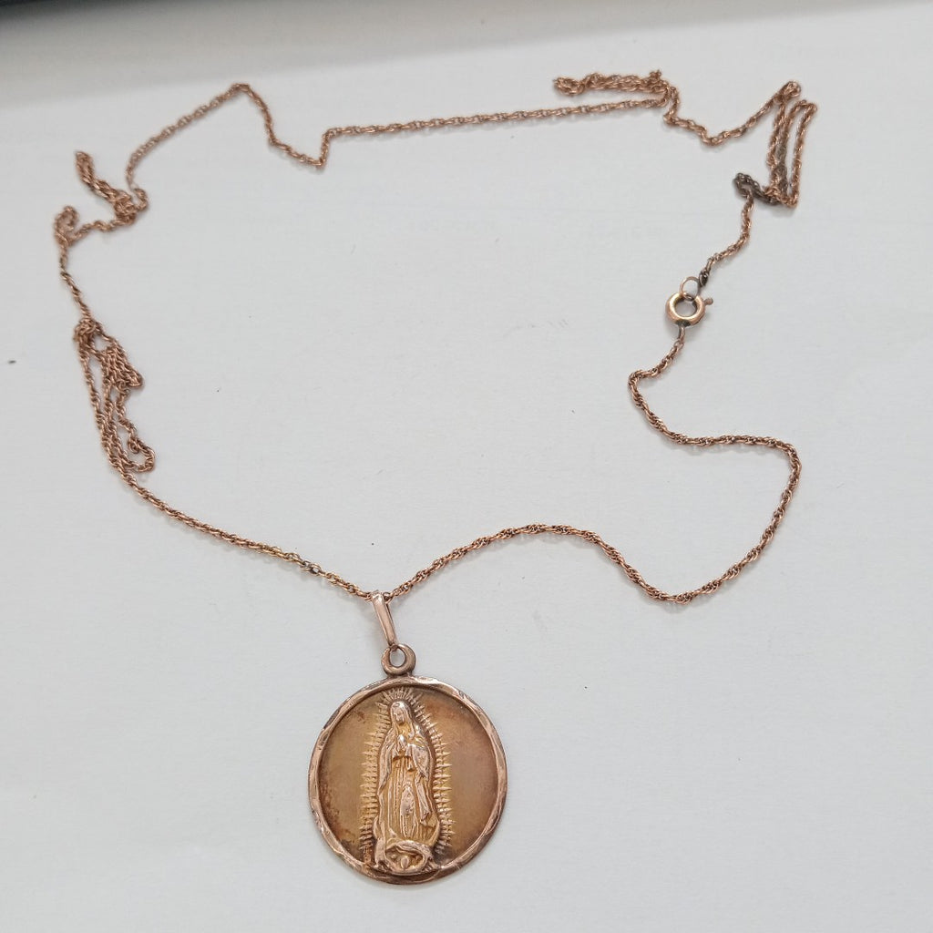 CADENA, MEDALLA RELIGIOSA ORO 10 K 5.6 GRMS (SEMINUEVO)