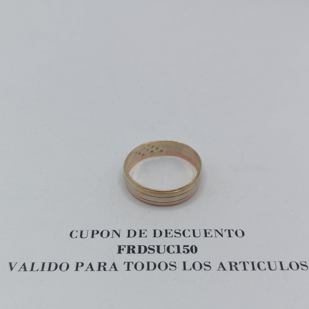 ANILLO ORO COMBINADO 14 K 3.3 GRMS (SEMINUEVO)