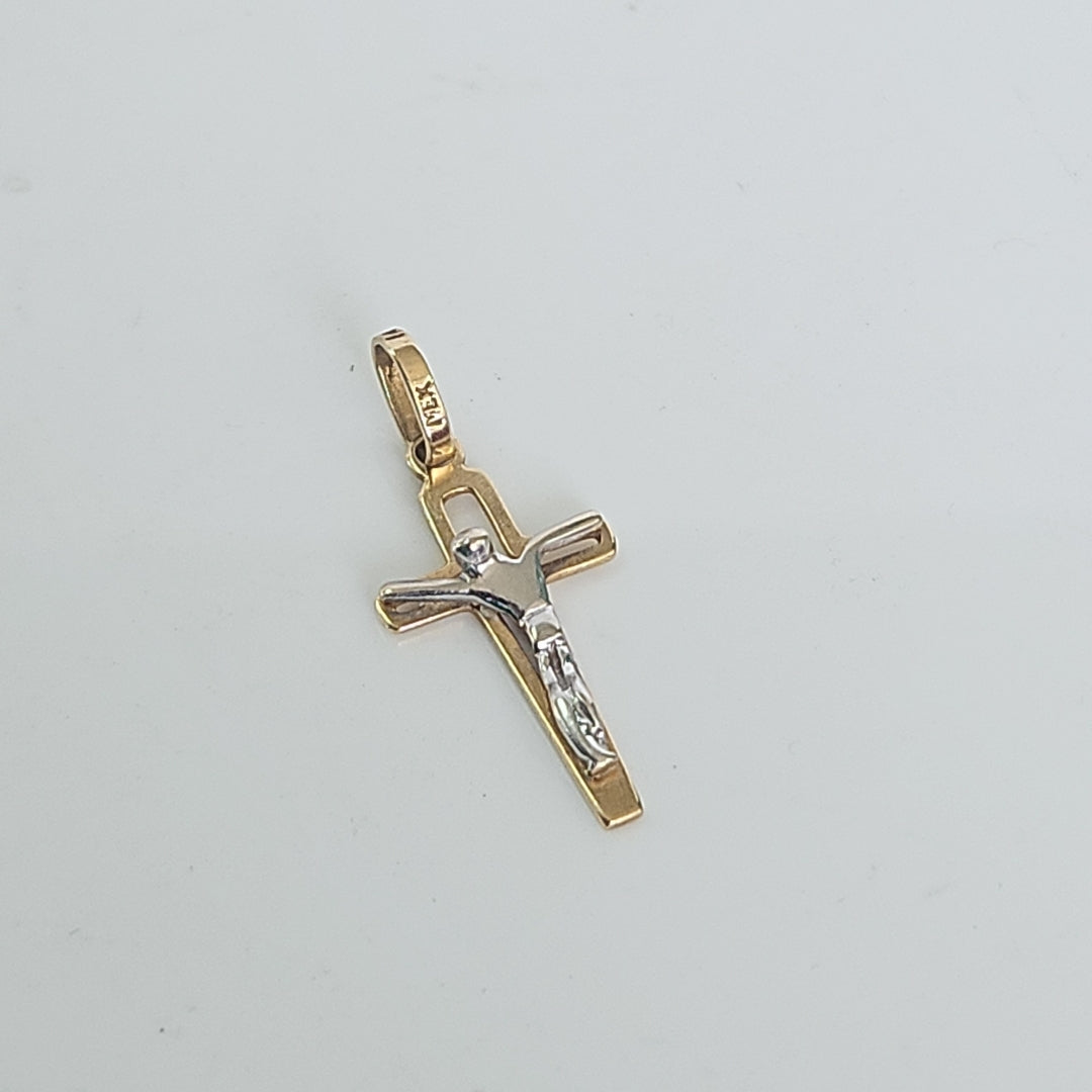 CRUCIFIJO ORO COMBINADO 14 K 0,90 GRMS (SEMINUEVO)