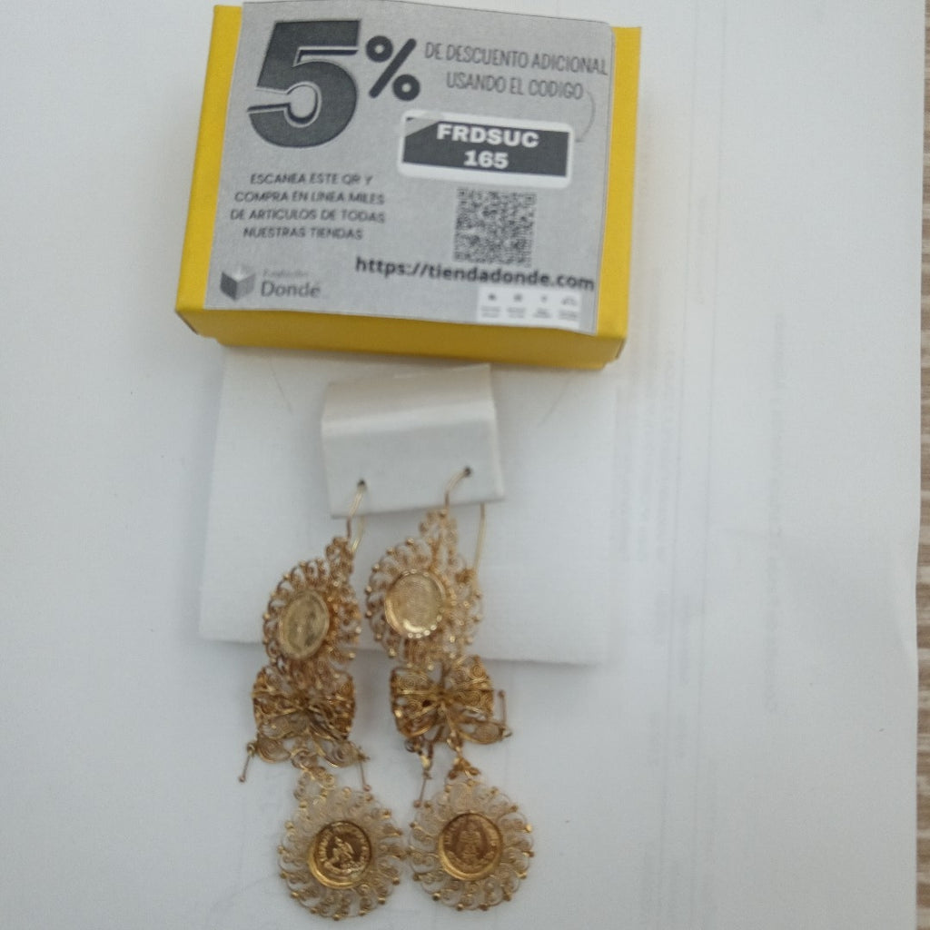 ARETES PAR ORO 10 K 16,80 GRMS (SEMINUEVO)