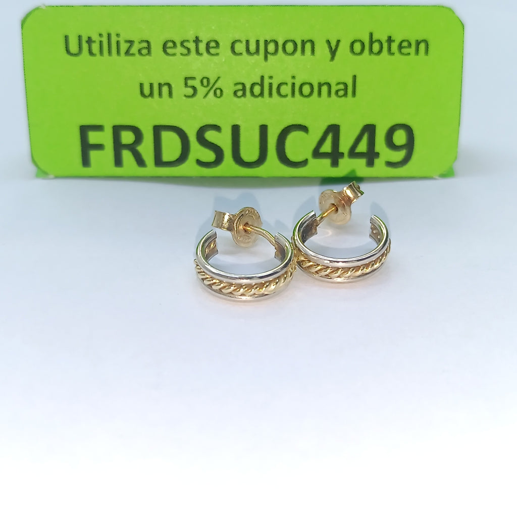 ARRACADAS PAR ORO 14 K 1.9 GRMS (SEMINUEVO)