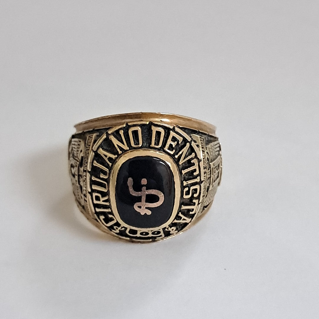 ANILLO DE GRADUACIÓN ORO 14 K 16,80 GRMS (SEMINUEVO)