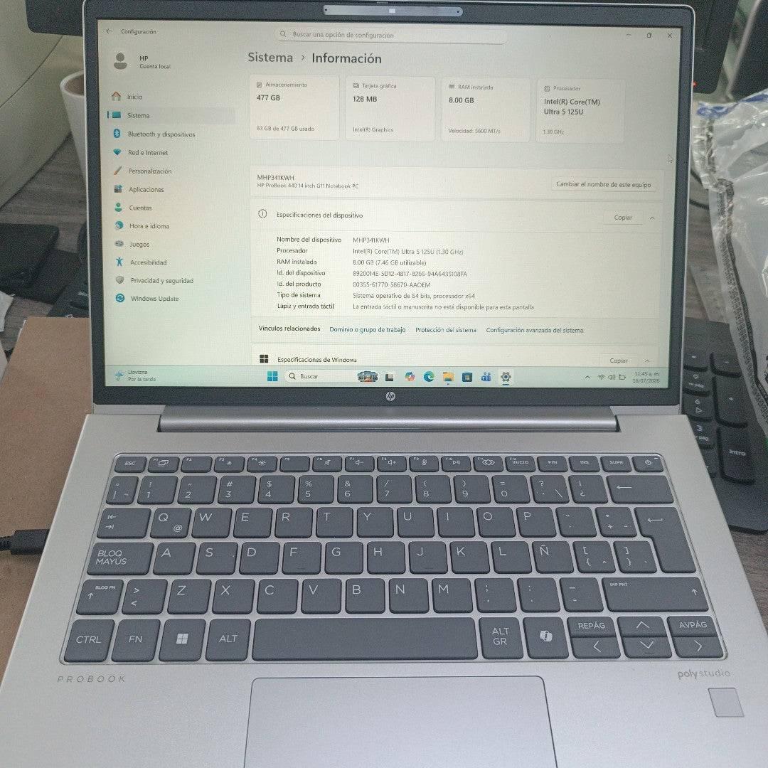 LAPTOP HP PROBOOK 440 G11 (2025) 512 GB SSD 8 GB RAM (SEMINUEVO)