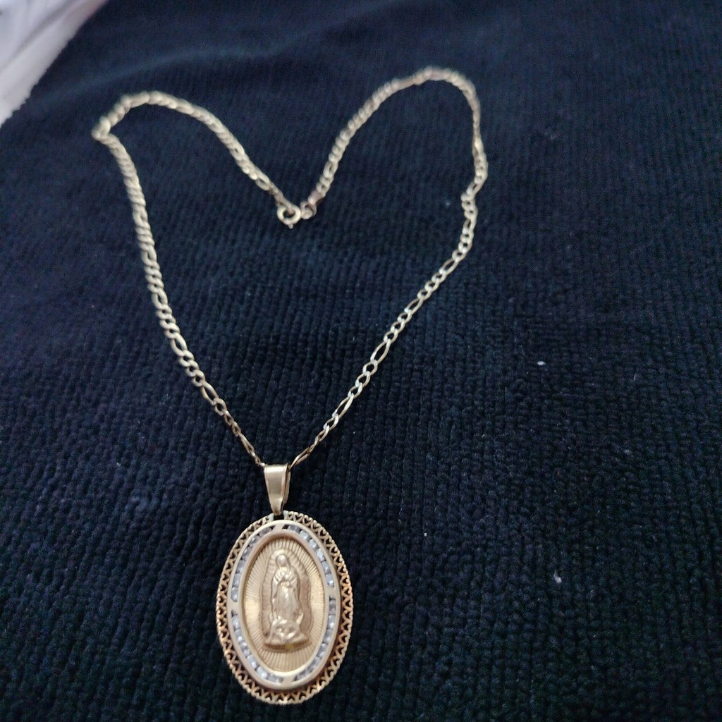 CADENA, MEDALLA RELIGIOSA ORO 10 K 5.3 GRMS (SEMINUEVO)