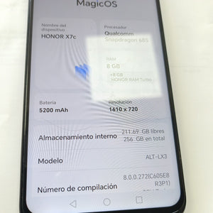 CELULAR HONOR X7C ALT-LX3 256 GB 8 GB RAM (SEMINUEVO)