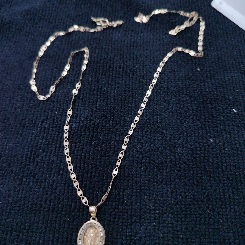CADENA, MEDALLA RELIGIOSA ORO COMBINADO 10 K 3.4 GRMS (SEMINUEVO)