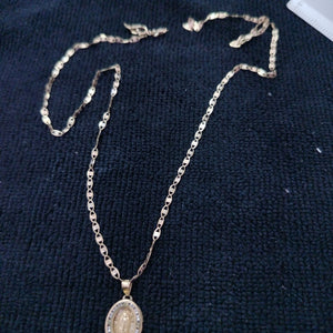 CADENA, MEDALLA RELIGIOSA ORO COMBINADO 10 K 3.4 GRMS (SEMINUEVO)