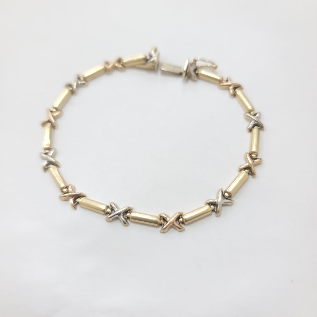 PULSERA ORO, ORO COMBINADO 14 K 5.5 GRMS (SEMINUEVO)