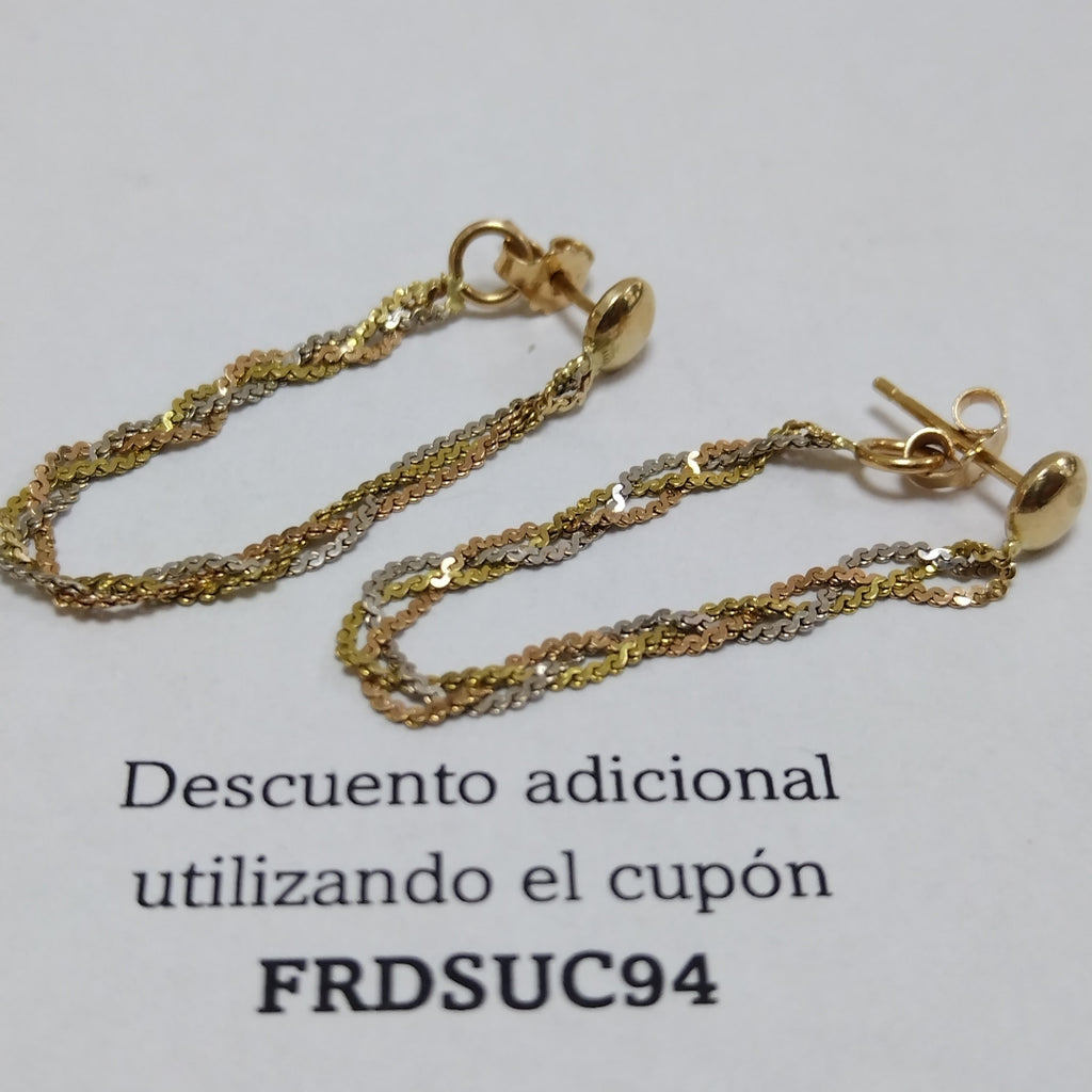 ARETES PAR ORO 14 K 2.1 GRMS (SEMINUEVO)