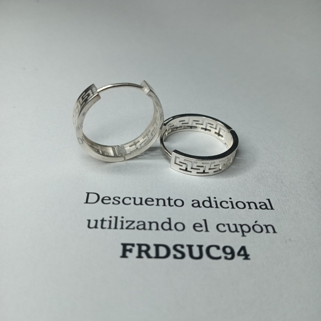 ARETES ARRACADAS GRECAS PLATA .925 4.13 GR (NUEVO)