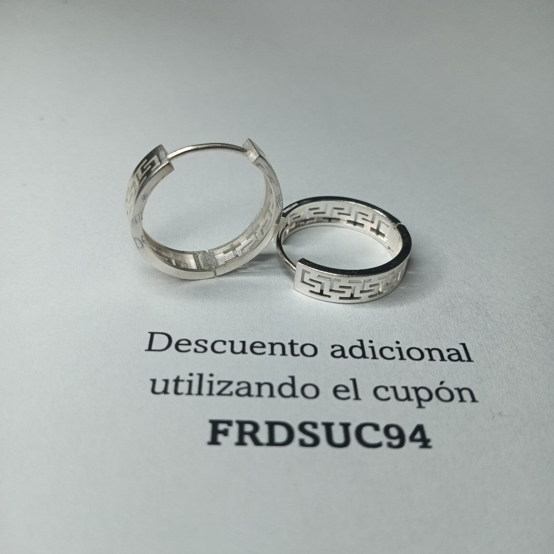 ARETES ARRACADAS GRECAS PLATA .925 4.13 GR (NUEVO)