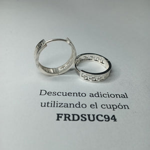 ARETES ARRACADAS GRECAS PLATA .925 4.13 GR (NUEVO)