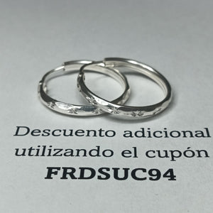 PAR ARRACADAS FACETADA PLATA .925 2.1 GR (NUEVO)