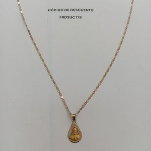 CADENA, MEDALLA RELIGIOSA ORO 10 K 2.6 GRMS (SEMINUEVO)