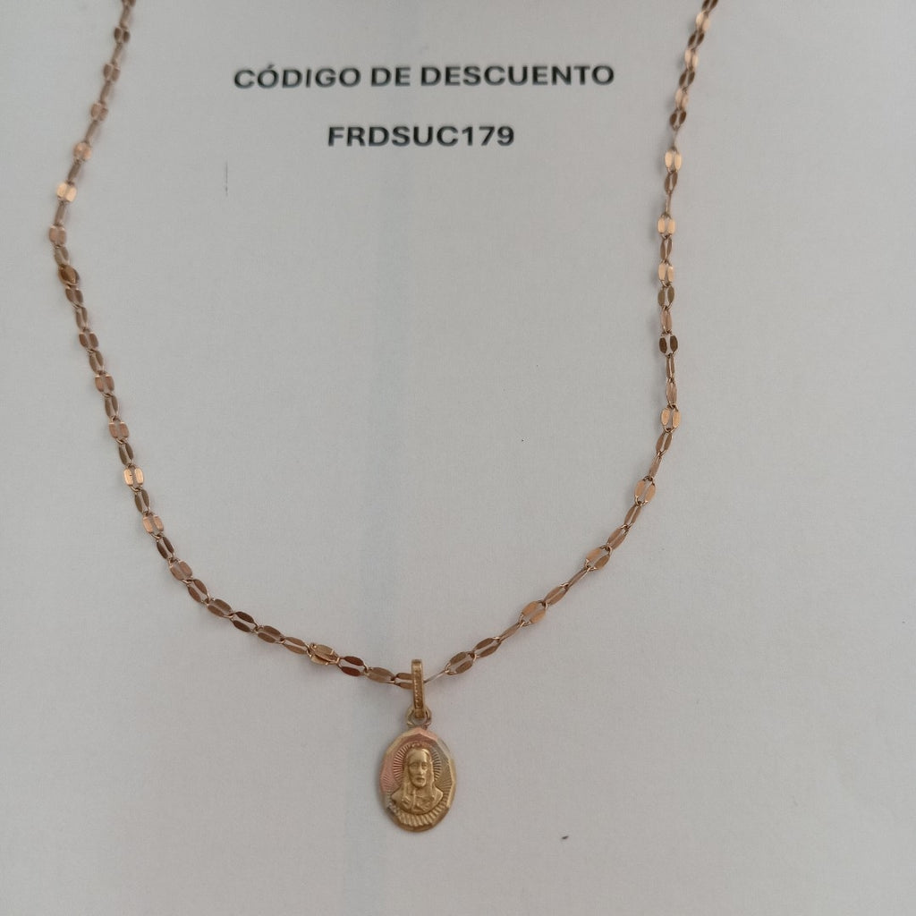CADENA, MEDALLA RELIGIOSA ORO 10 K 1.4 GRMS (SEMINUEVO)