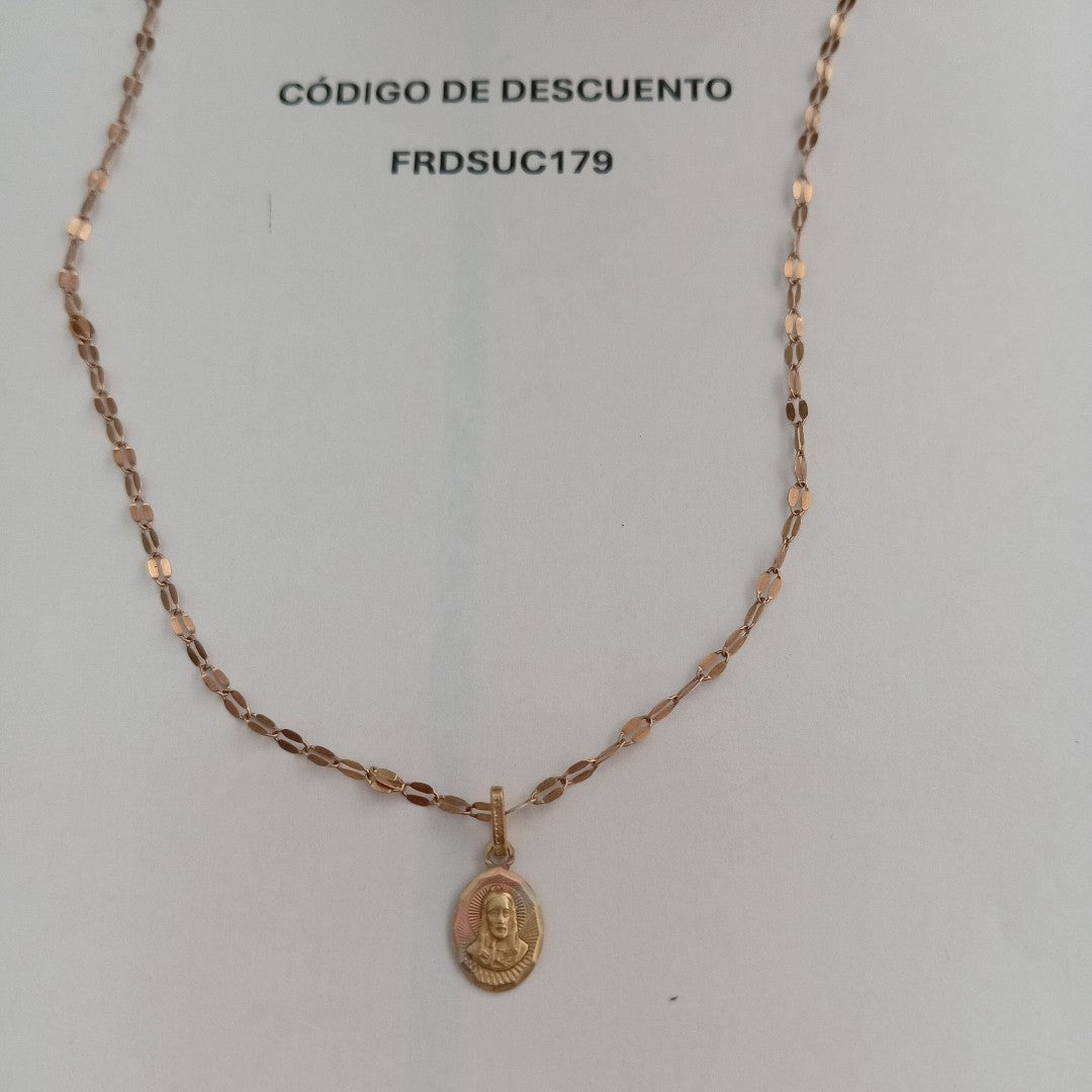 CADENA, MEDALLA RELIGIOSA ORO 10 K 1.4 GRMS (SEMINUEVO)