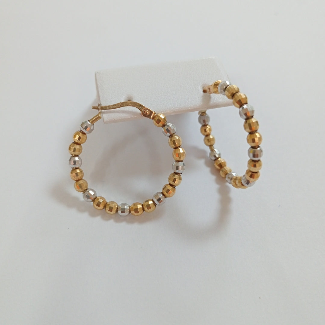 ARRACADAS PAR ORO COMBINADO 14 K 4.5 GRMS (SEMINUEVO)