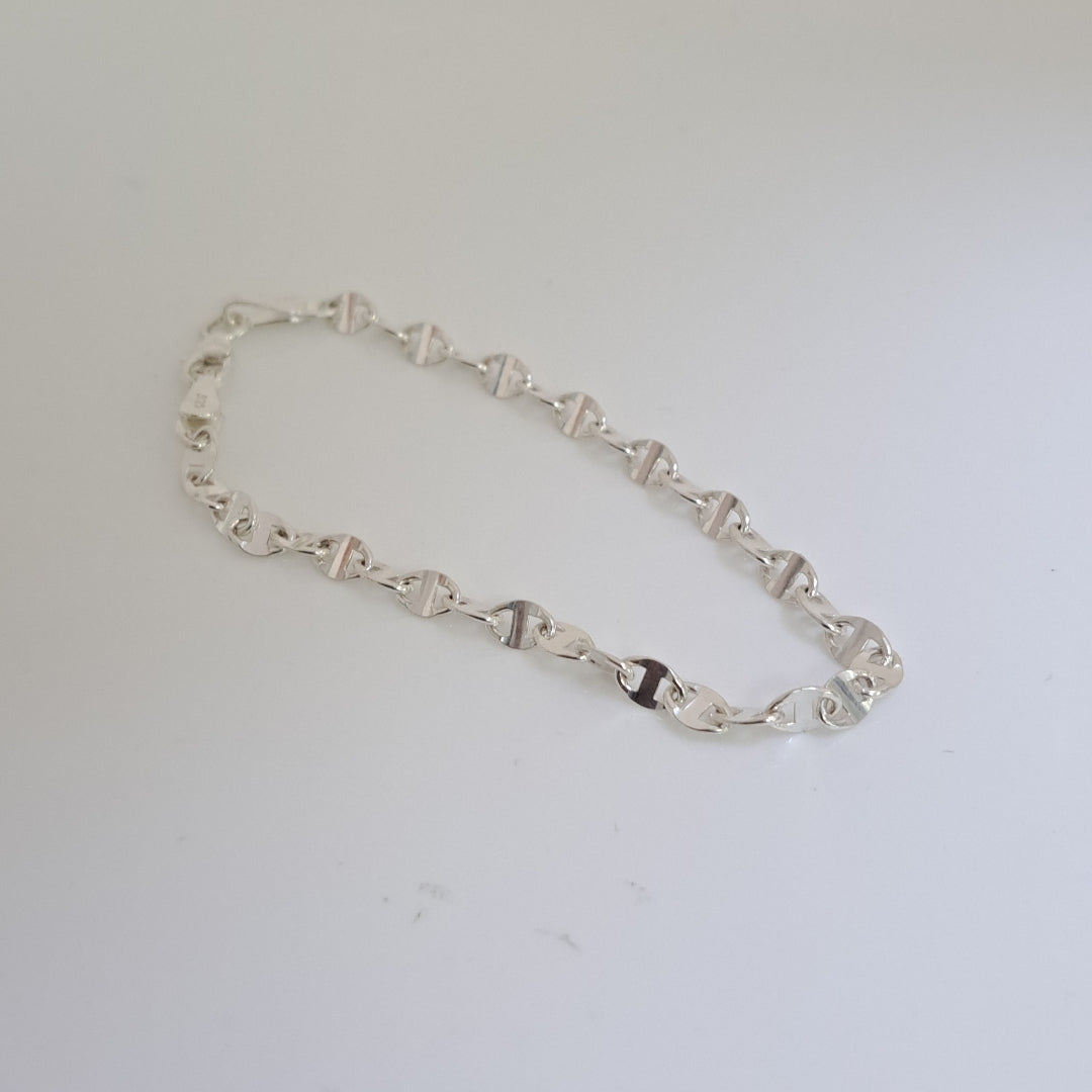 PULSERA TEJIDO ESPECIAL PLATA .925 18 CM 3.3 GR (NUEVO)
