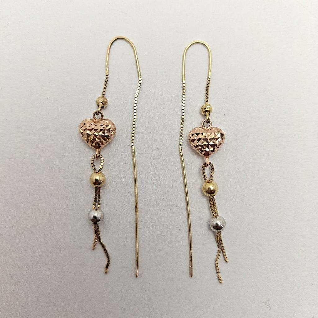 ARETES PAR ORO COMBINADO 14 K 2.8 GRMS (SEMINUEVO)
