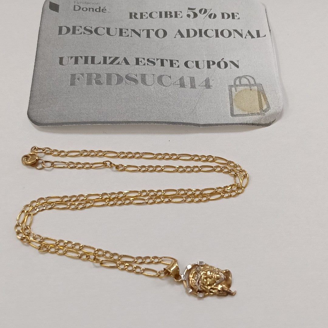 CADENA, MEDALLA RELIGIOSA ORO 10 K 4.2 GRMS (SEMINUEVO)