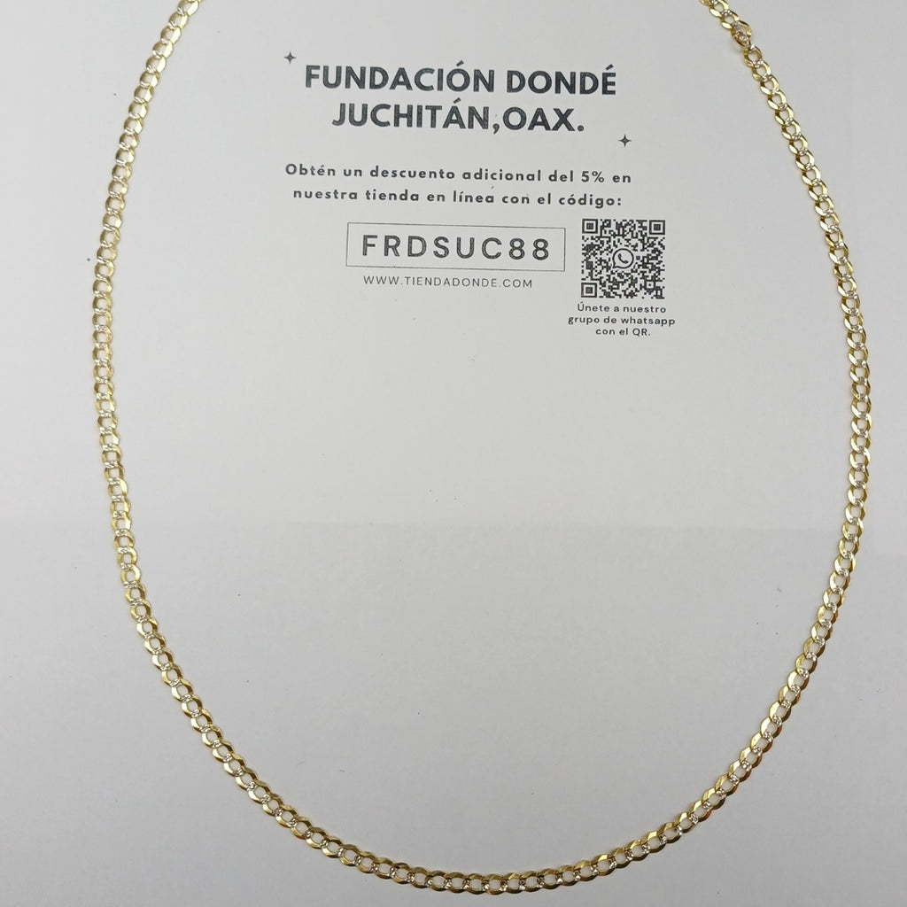 CADENAS BARBADA DIAMANTADA ORO 14K 60 CM 9.5 GR (NUEVO)