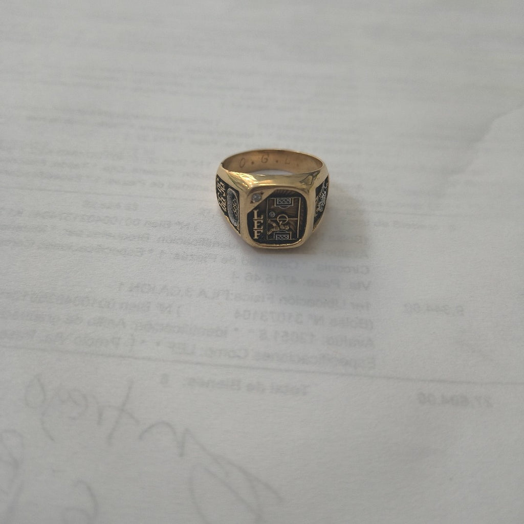 ANILLO DE GRADUACIÓN ORO 14 K 8.9 GRMS (SEMINUEVO)