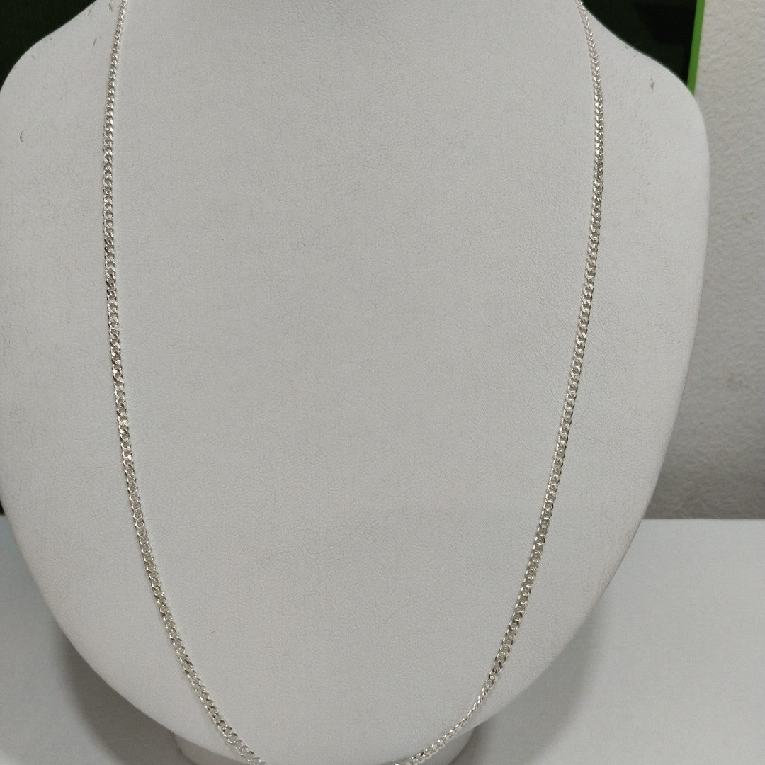 CADENA TEJIDO BARBADO PLATA .925 60 CM 5.6 GR (NUEVO)