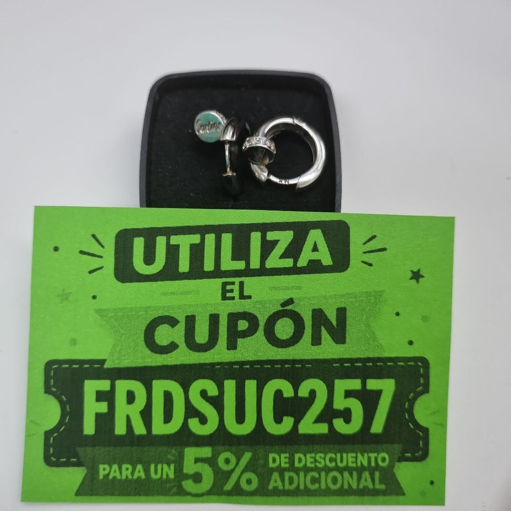 ARRACADAS PAR ORO, ORO BLANCO 14 K 7.7 GRMS (SEMINUEVO)
