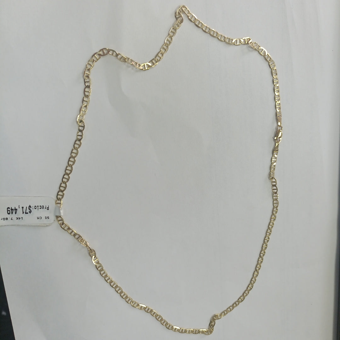 CADENAS TEJIDO MARINERA ORO 14K 55 CM 7.8 GR (NUEVO)