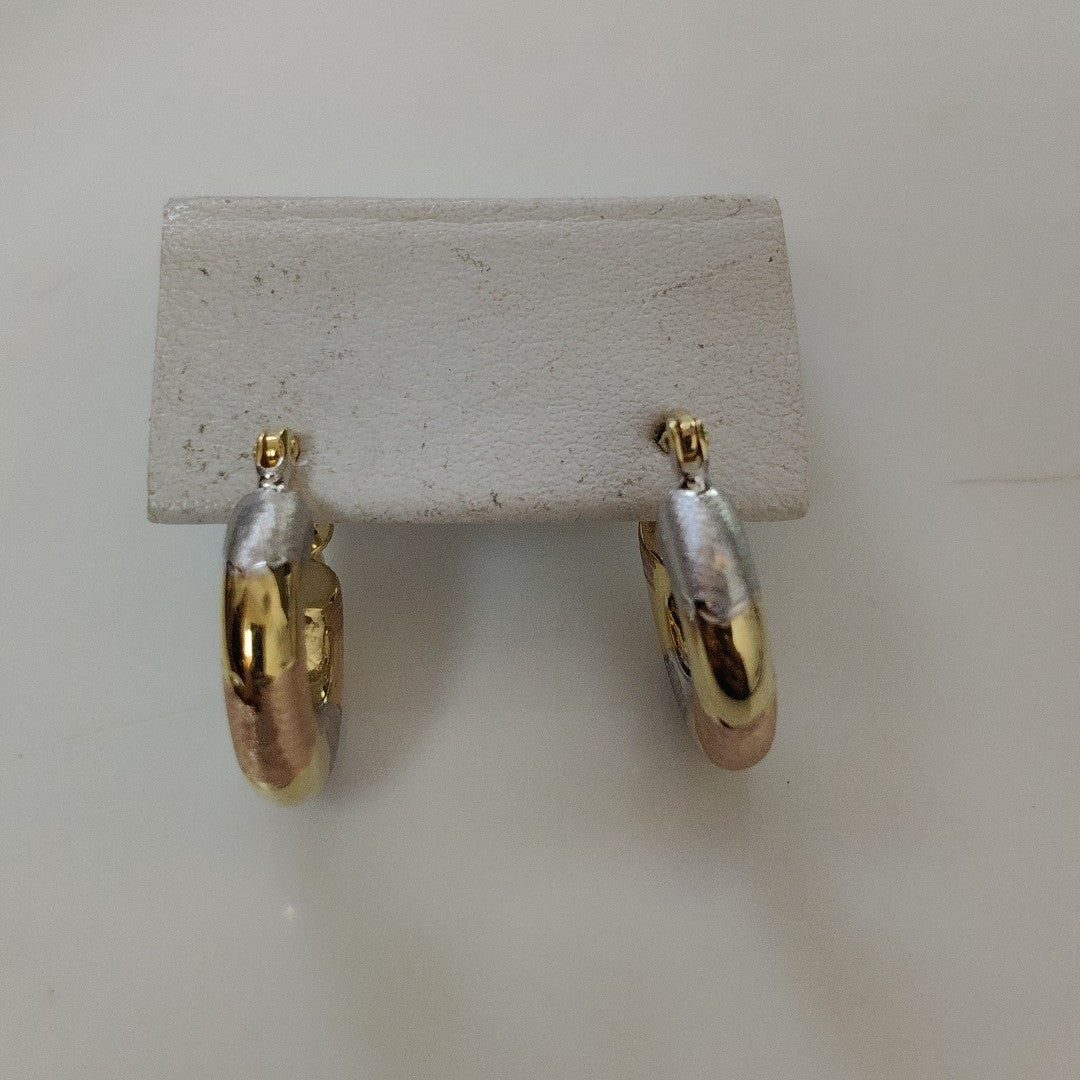 ARRACADAS PAR ORO, ORO COMBINADO 14 K 2.1 GRMS (SEMINUEVO)