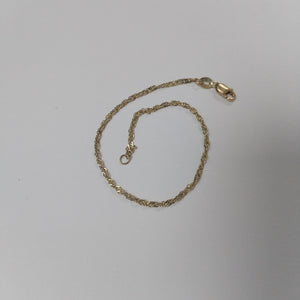 PULSERAS TEJIDO MEDIO TZL ORO 14K 18 CM 1.3 GR (NUEVO)