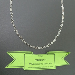 CADENA CORAZONES PLATA .925 55 CM 2.82 GR (NUEVO)