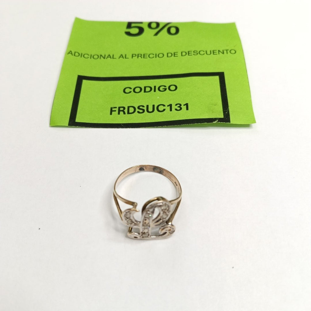 ANILLO ORO,PLATA PALADIO,RODIADO 8 K 2,20 GRMS (SEMINUEVO)