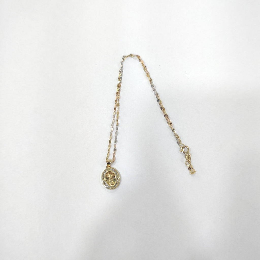 CADENA, MEDALLA RELIGIOSA ORO 10 K 1.3 GRMS (SEMINUEVO)