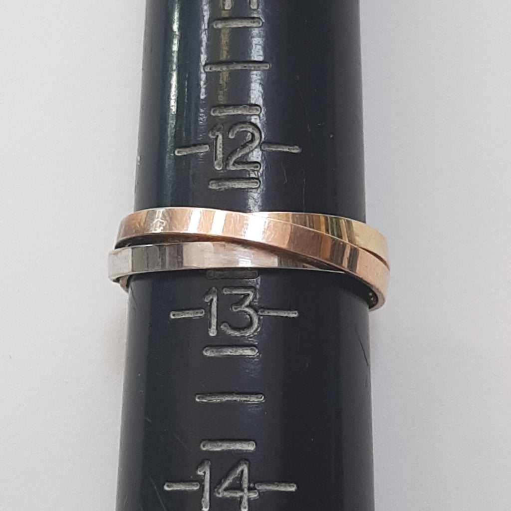 ANILLO ORO COMBINADO 14 K 5,90 GRMS (SEMINUEVO)