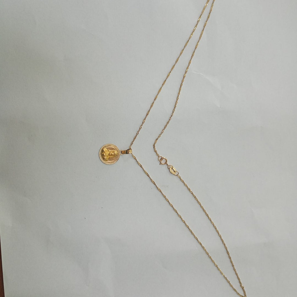 CADENA, MEDALLA RELIGIOSA ORO 10 K 2.1 GRMS (SEMINUEVO)