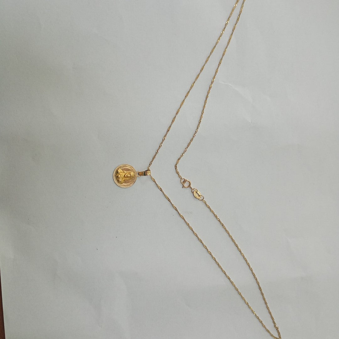 CADENA, MEDALLA RELIGIOSA ORO 10 K 2.1 GRMS (SEMINUEVO)