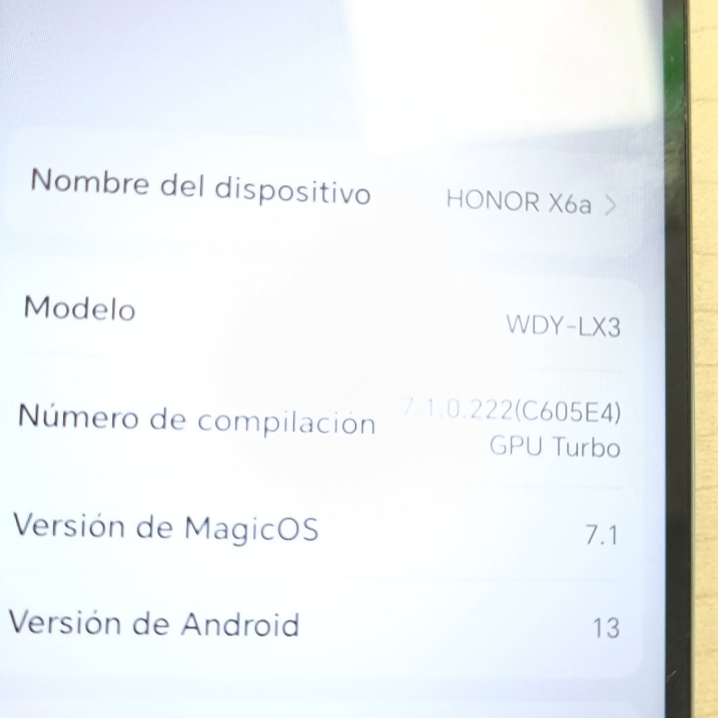 CELULAR HONOR X6A WDY-LX3 (2023) 128 GB 4 GB RAM (SEMINUEVO)