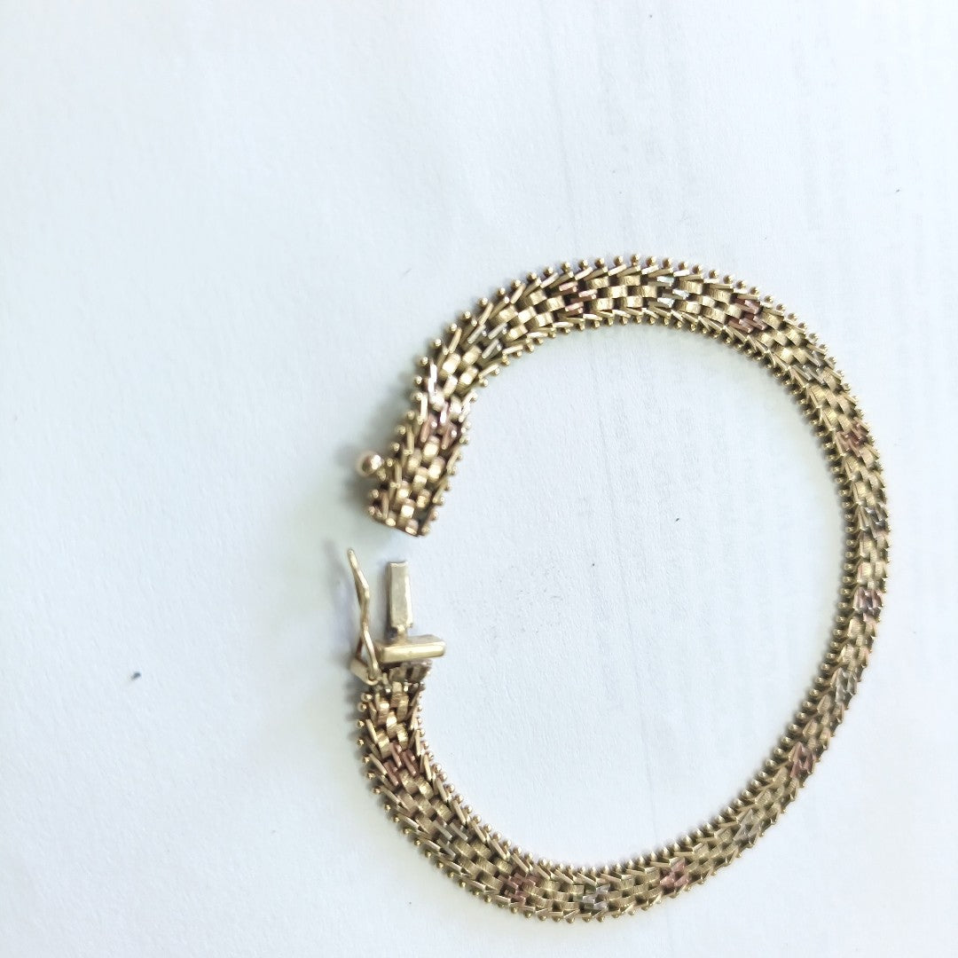 PULSERA ORO COMBINADO 10 K 10,40 GRMS (SEMINUEVO)