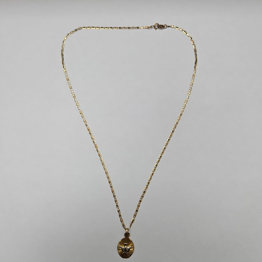 CADENA, MEDALLA RELIGIOSA ORO 10 K 2 GRMS (SEMINUEVO)