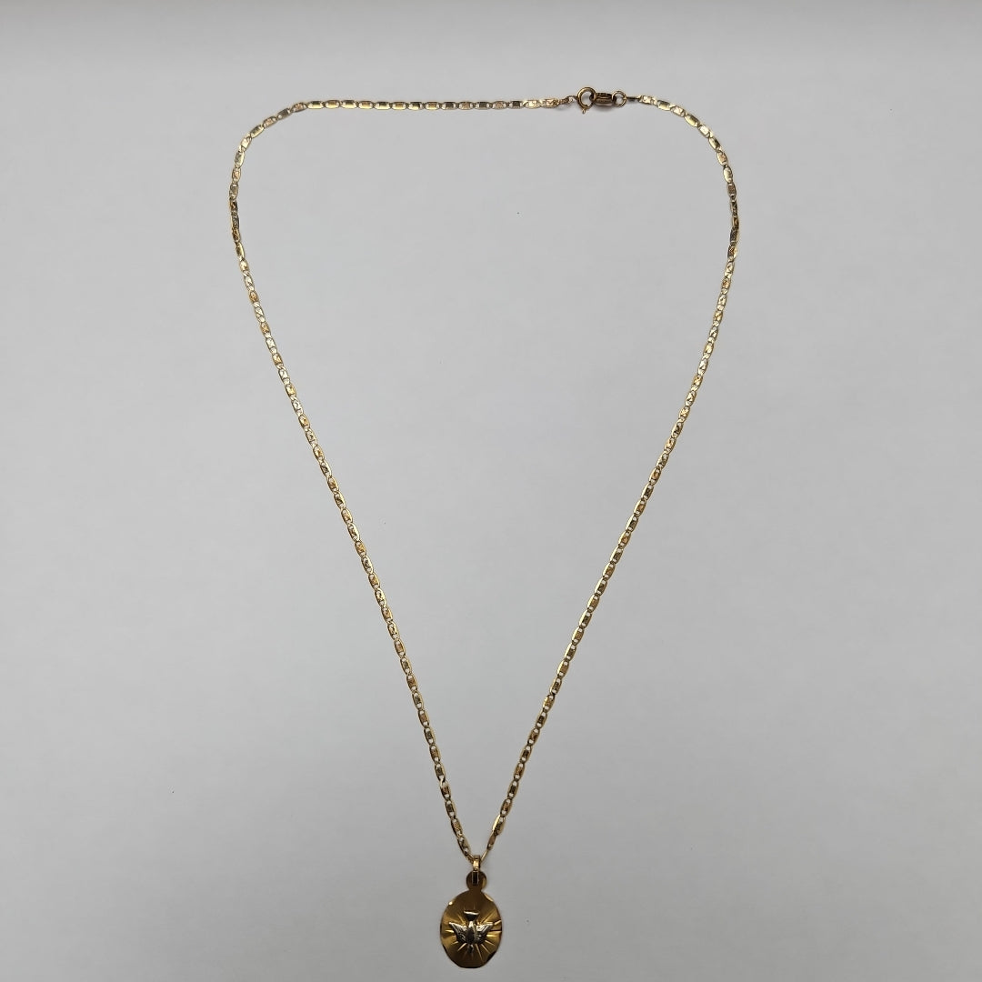 CADENA, MEDALLA RELIGIOSA ORO 10 K 2 GRMS (SEMINUEVO)